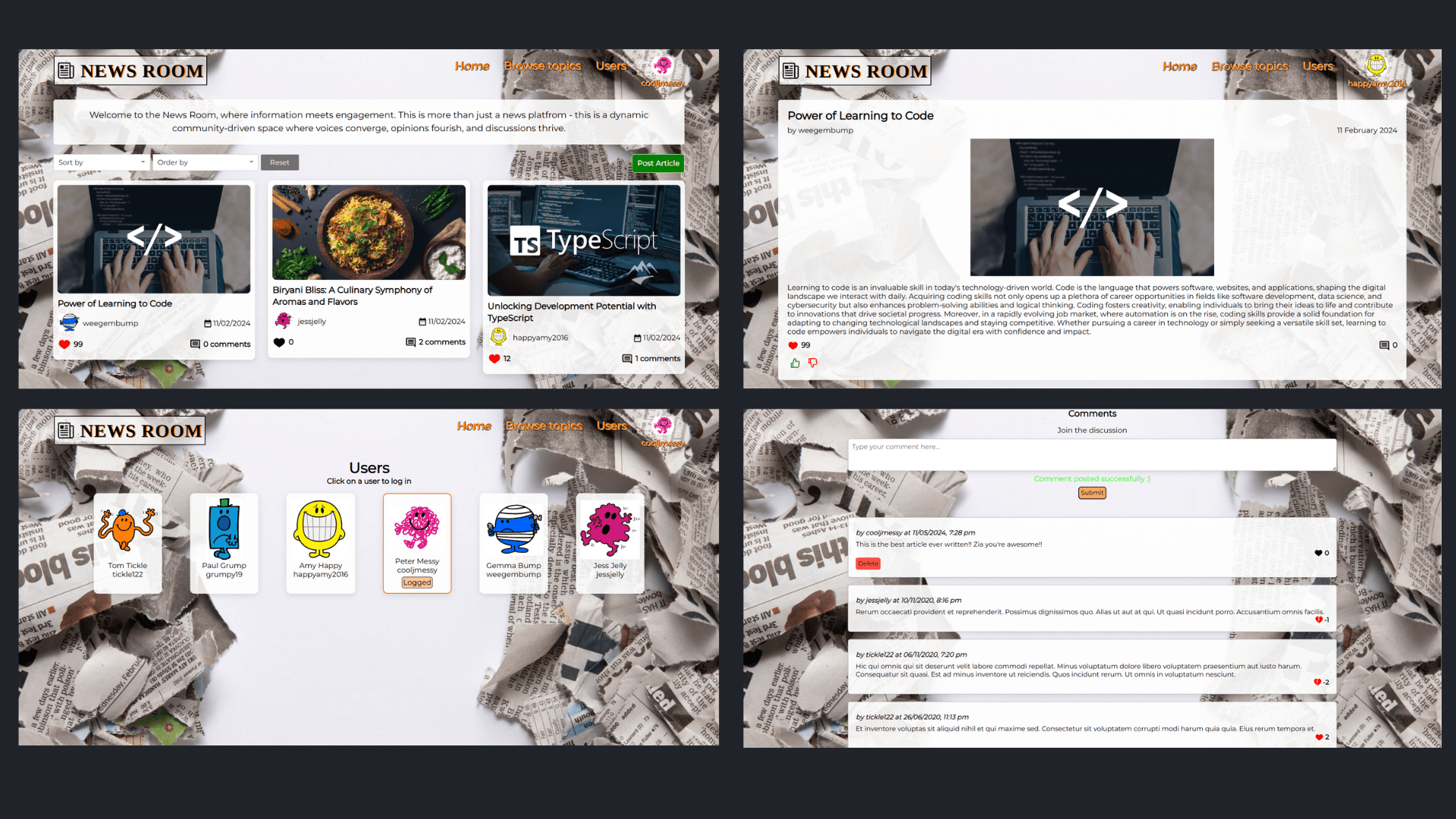 News Room – Frontend
